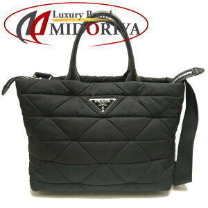 Prada Quilted Tote Tessuto Nylon Bag Nero Black